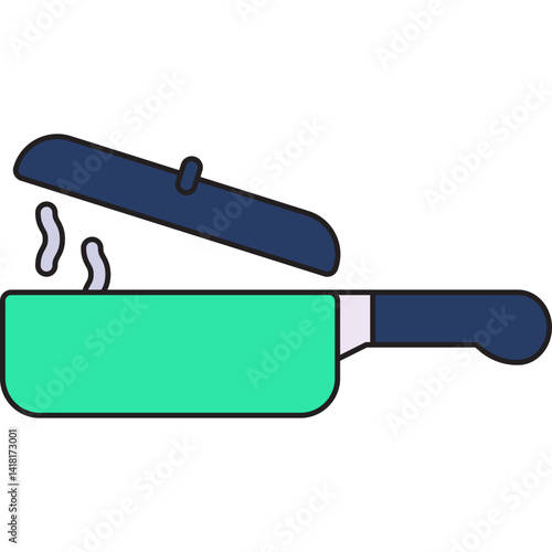 Saucepan single icon vector illustration