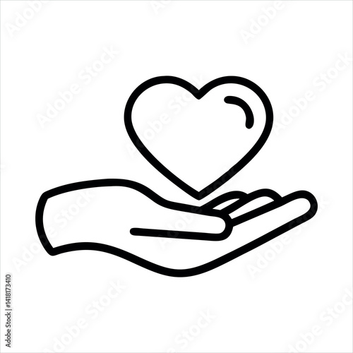 Heart in Hand Vector Illustration