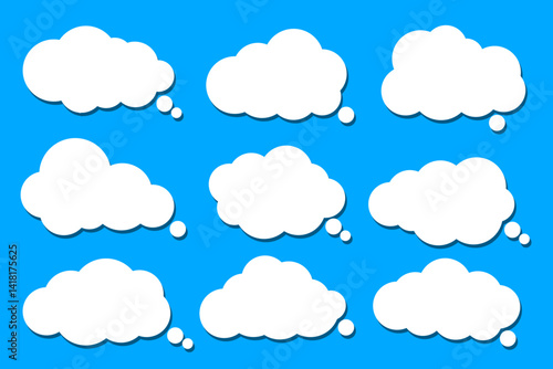 Set of vector speech bubble labels. Design elements special offer retro colors, chat icons, chat clouds.