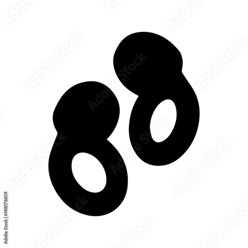 Ear Plugs silhouette on white background