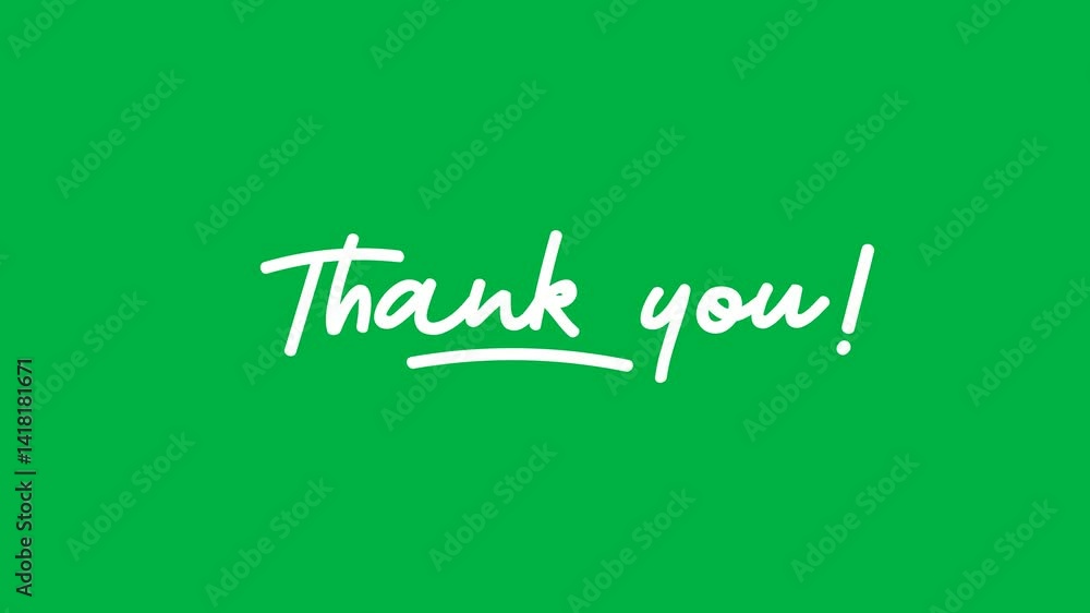 Thank you, text writing. handwritten style animation on a Green Screen Background 4k Thank you, text writing. handwritten style animation on a Green Screen Background 4k