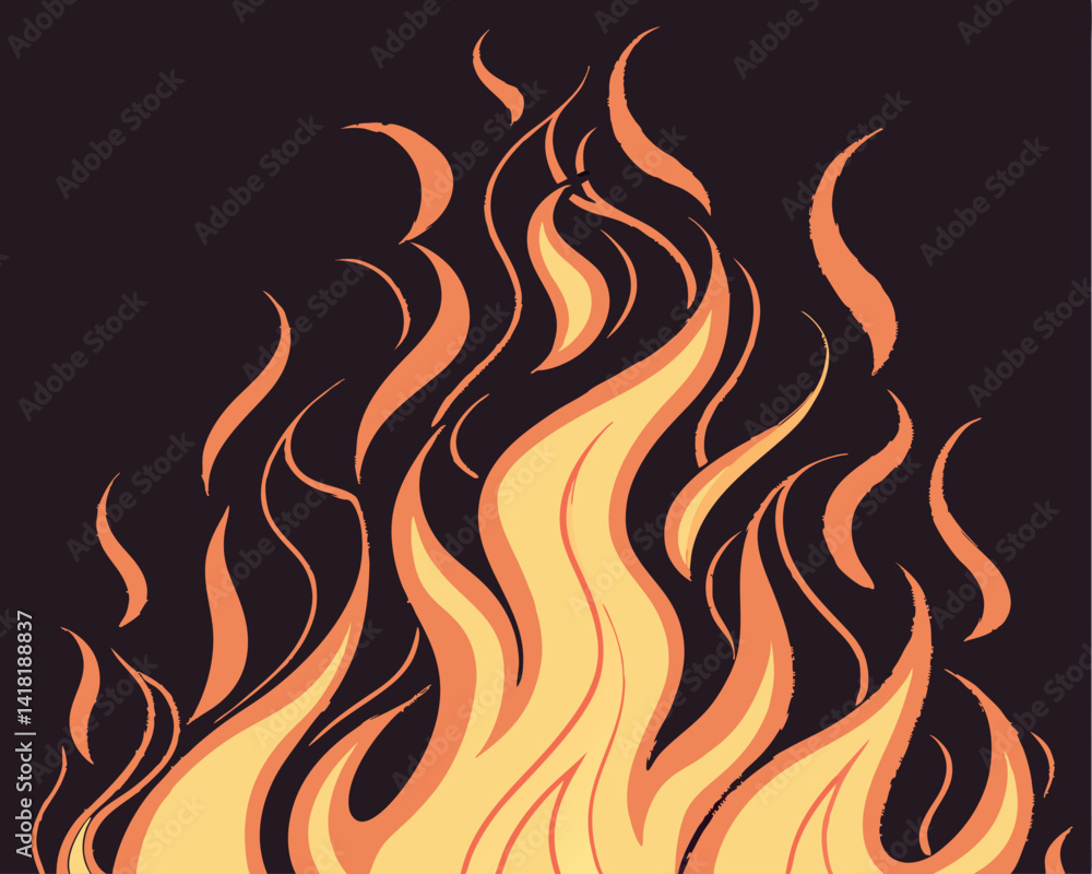 Cozy Campfire Illustration: Warm Flames, Burning Wood, and Outdoor Gathering. Cozy Campfire Illustration: Warm Flames, Burning Wood, and Outdoor Gathering.