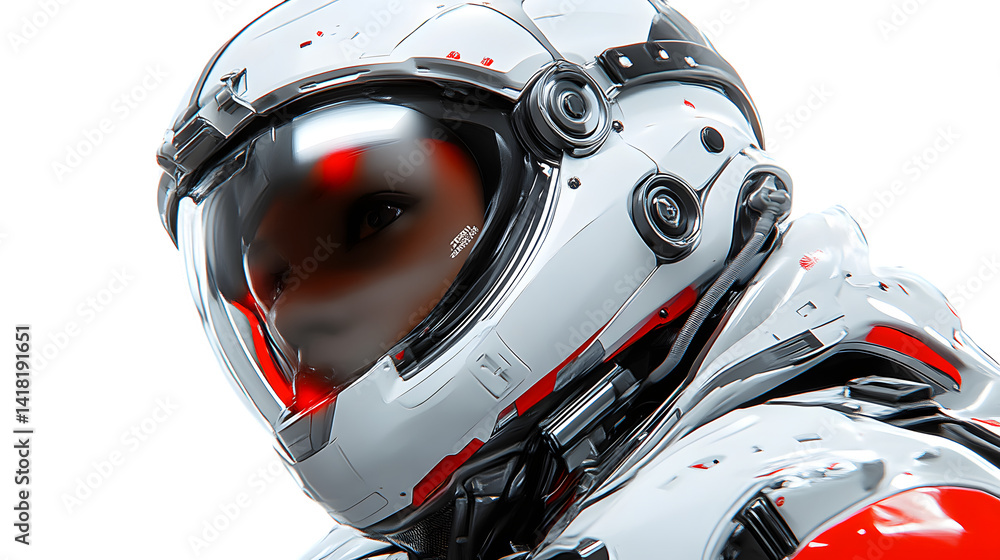 Closeup of futuristic helmet scifi suit cyborg robotic character digital art virtual r Closeup of futuristic helmet scifi suit cyborg robotic character digital art virtual r