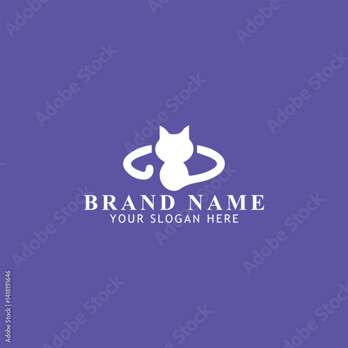 cat jewelry logo design vector