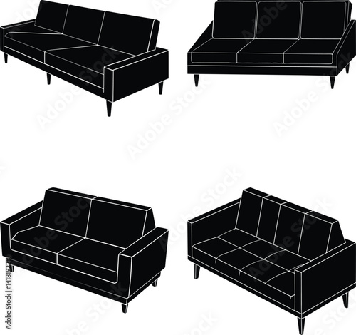 Modular Couch silhouette vector