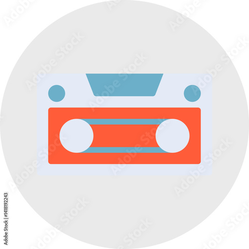 Casette single vector icon illustration