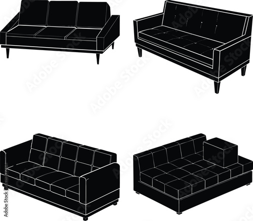 Modular Couch silhouette vector