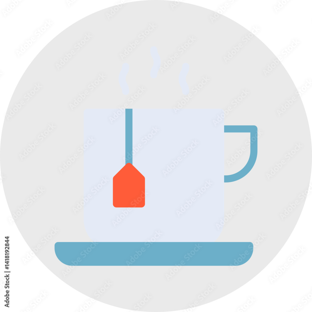 Obraz premium Tea Cup single vector icon illustration