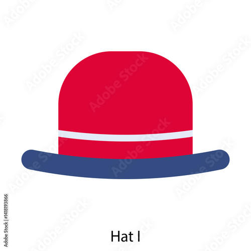 Hat I single vector icon illustration