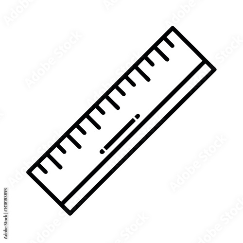 Rulers Outline on White Background Sketch