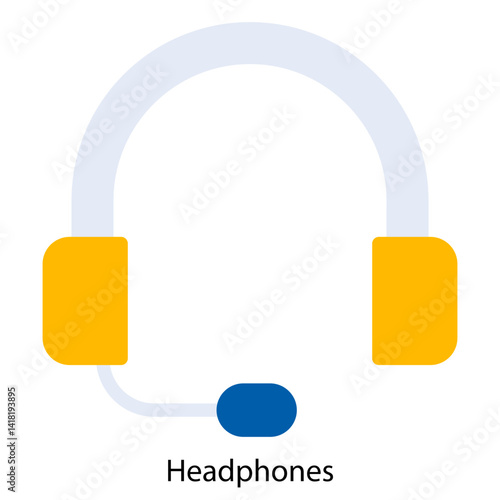 Headphones single vector icon illustration