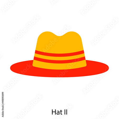 Hat II single vector icon illustration