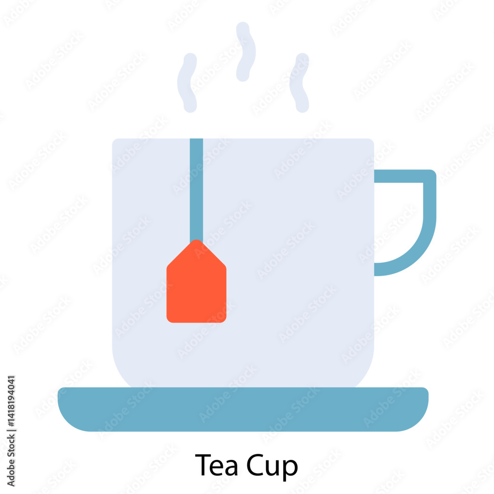 Obraz premium Tea Cup single vector icon illustration