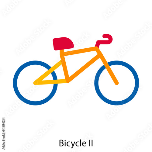 Bicycle II single vector icon illustration