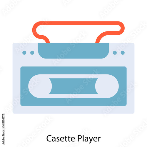 Casette Player single vector icon illustration