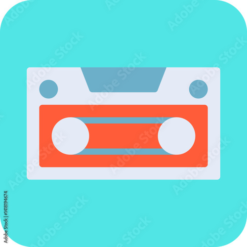 Casette single vector icon illustration