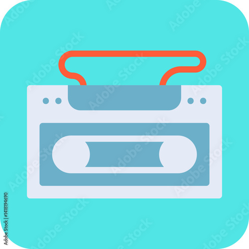 Casette Player single vector icon illustration