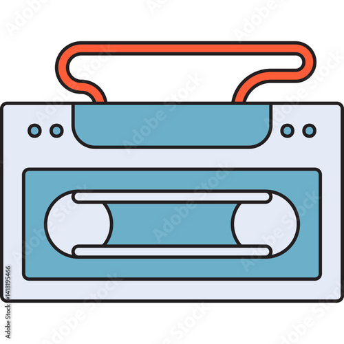 Casette Player single vector icon illustration