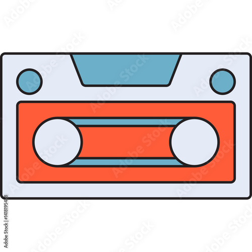 Casette single vector icon illustration