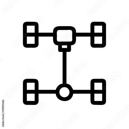 Vehicle Drivetrain with Axles Icon Design