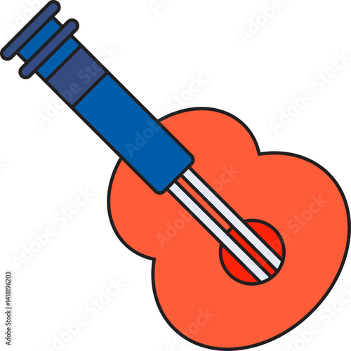 Guitar single vector icon illustration