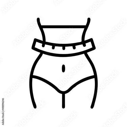 Waistline with Measurement Indicators Icon Design