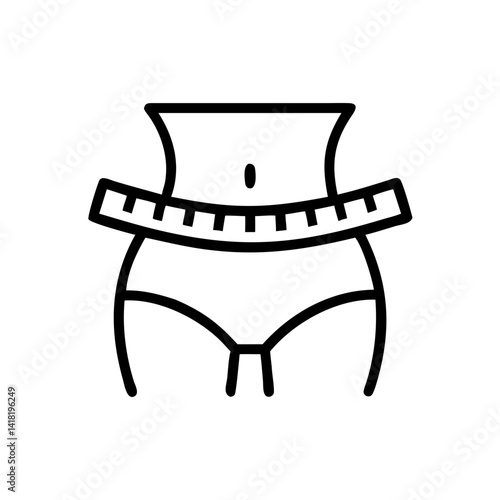 Waistline with Measurement Indicators Icon Design