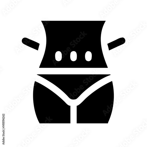 Waistline with Measurement Indicators Icon Design