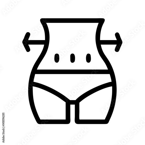 Waistline with Measurement Indicators Icon Design