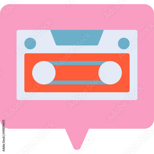 Casette single vector icon illustration