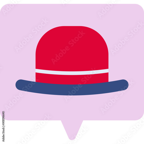 Hat I single vector icon illustration