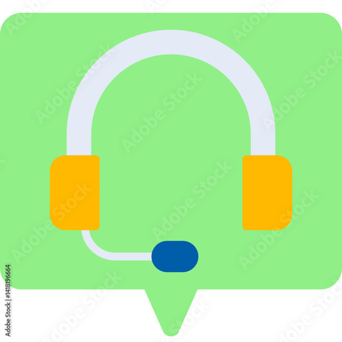 Headphones single vector icon illustration