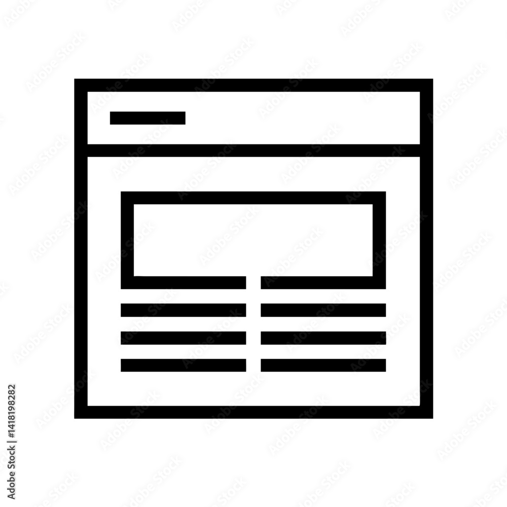 Website Wireframe with Layout Blocks Icon Design Website Wireframe with Layout Blocks Icon Design