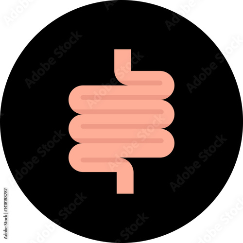 Intestines single vector icon illustration