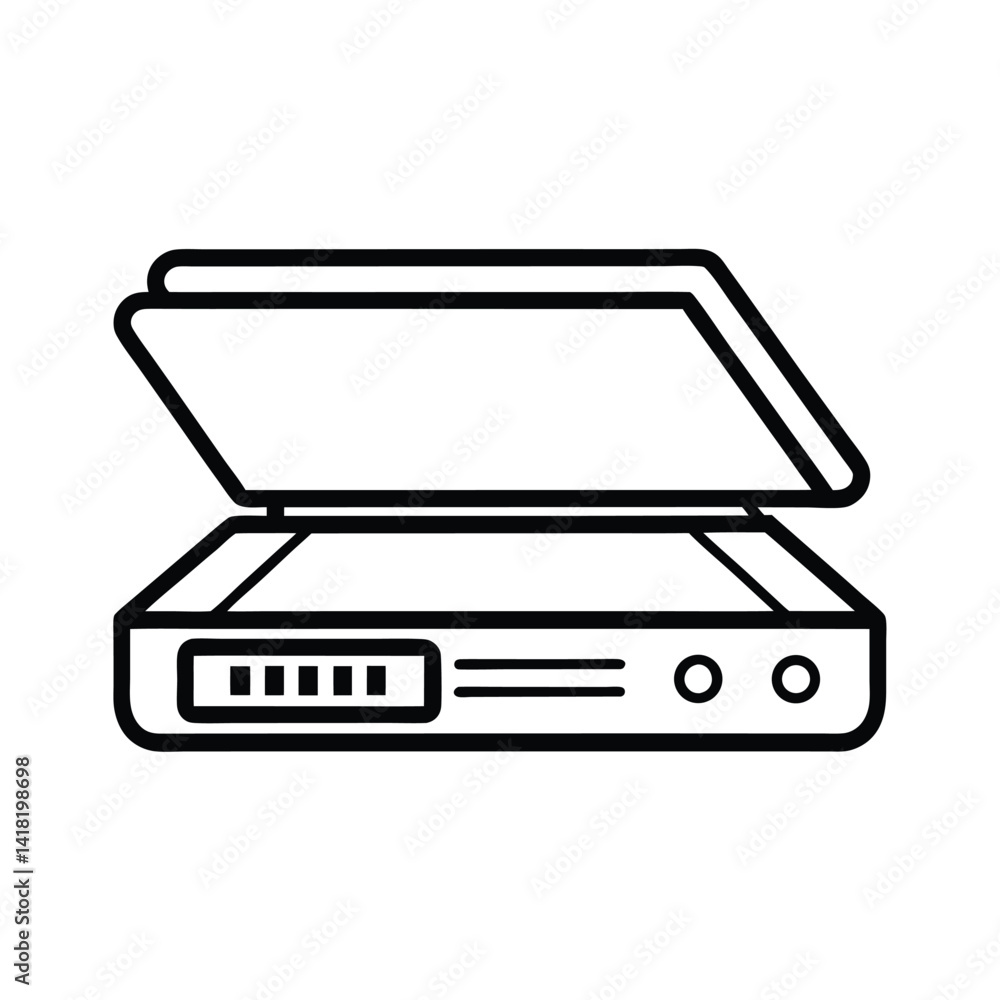 Scanner Outline on White Background Scanner Outline on White Background