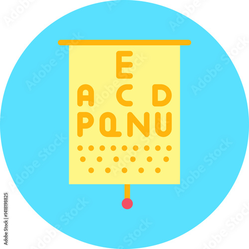 Eyes Checkup Board single vector icon illustration