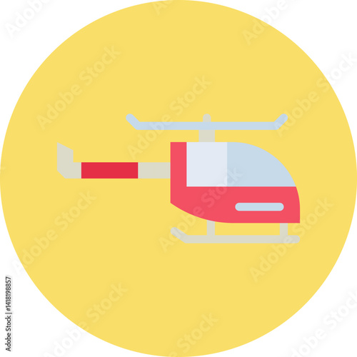 Helicopter single vector icon illustration