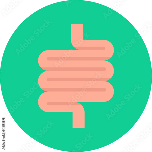 Intestines single vector icon illustration