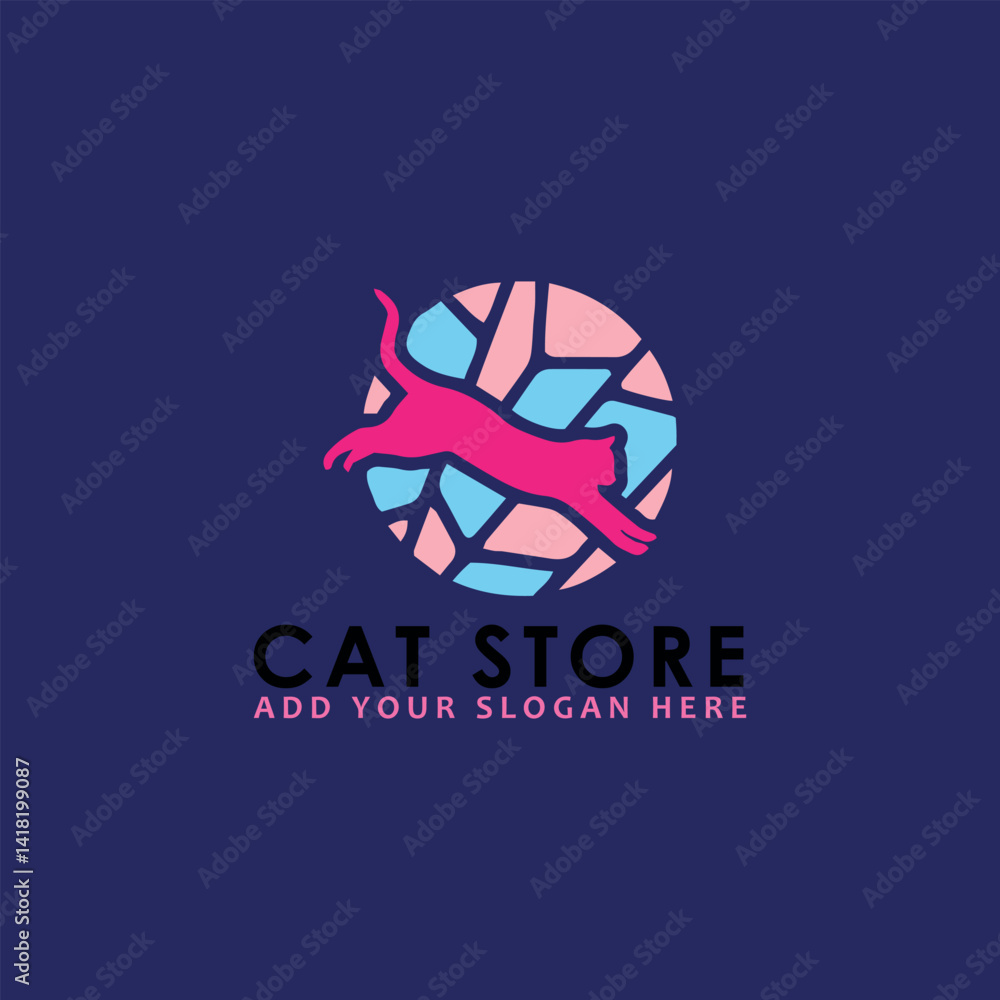 cat pet animal store logo design vector cat pet animal store logo design vector