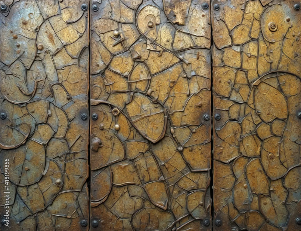 Naklejka premium Metal background. Pattern for wallpapers, covers, wall decorations. Oil paint