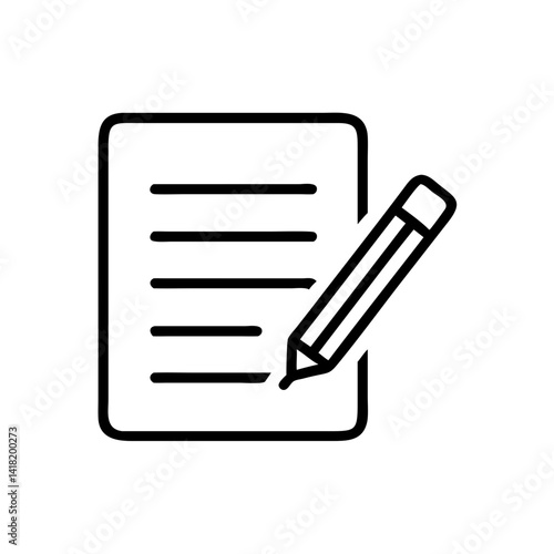 Writing Icon with Horizontal Lines Symbol Design