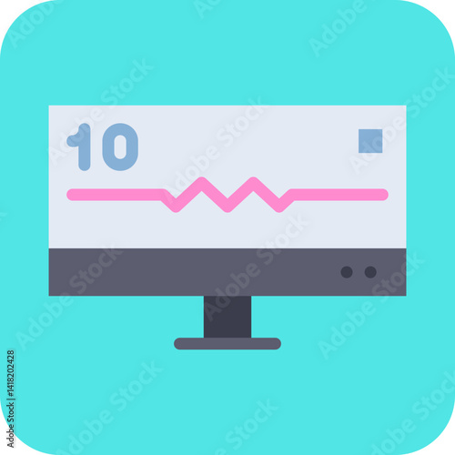 ECG Monitor single vector icon illustration