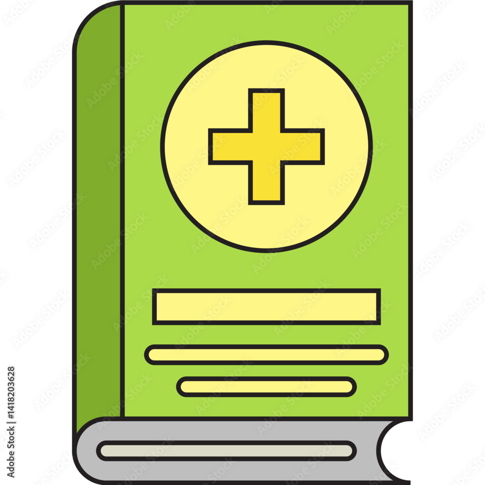 Obraz premium Medical Book single vector icon illustration