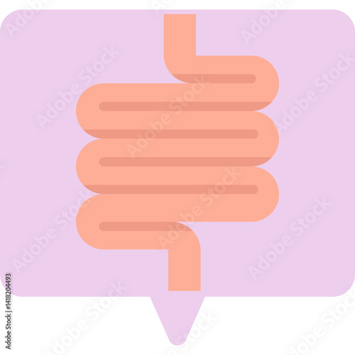 Intestines single vector icon illustration