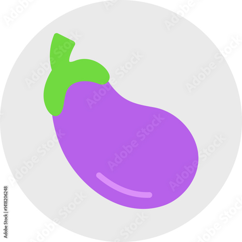 Eggplant single vector icon illustration