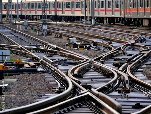 Train Tracks Branching in Rail Yard

