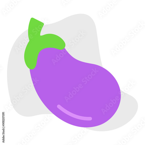 Eggplant single vector icon illustration