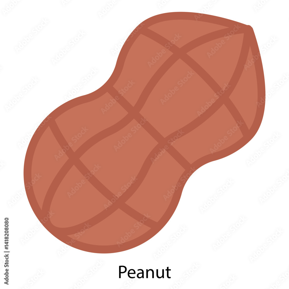 Peanut single vector icon illustration Peanut single vector icon illustration
