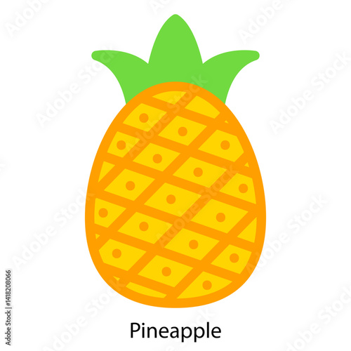 Pineapple single vector icon illustration
