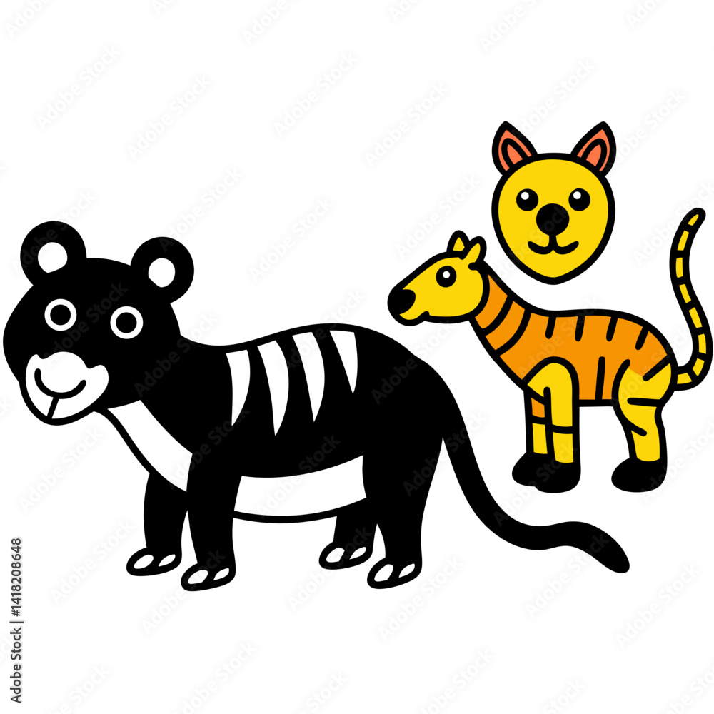 Obraz premium set of cartoon animals vector